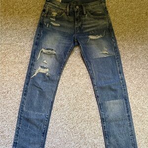 Levi’s 511 Vintage Selvedge Distressed Blue Jeans